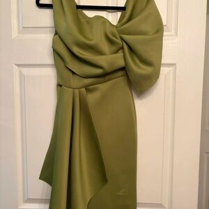 Elegant Olive Green Dress